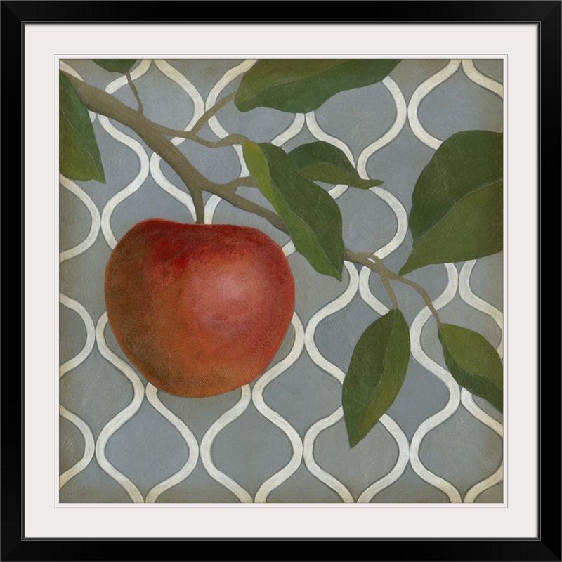 «Fruit and Pattern III» par Megan Meagher, impression, H 32 po x l 32 po x P 1 po, Cadre noir
