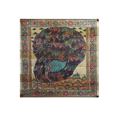 Un paon - fait de petits paons | Paata, peinture de l'Orissa