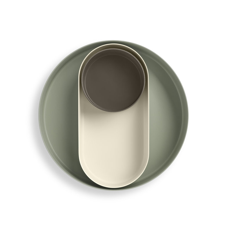 Ends Desk Organizer Set, Green/Ivory/Gray