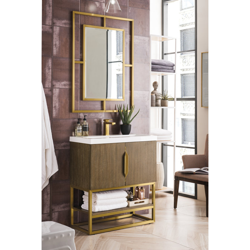 Columbia 31.5'' W Single Vanity, Ash Gray, Radiant Gold