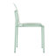 Ensemble de 4 chaises à blocs de couleur modernes à rayures - siège en PP imperméable et pieds en métal robustes, ensemble de salle à manger intérieur / extérieur pour terrasse, balcon, café (blanc et vert)