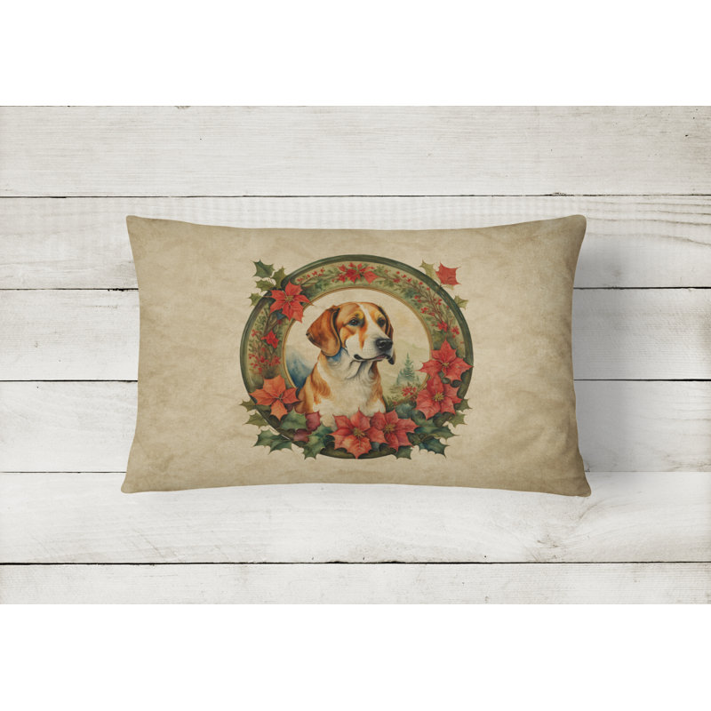 Coussin décoratif intérieur / extérieur en polyester Christmas, 12 po x 16 po, Rectangulaire