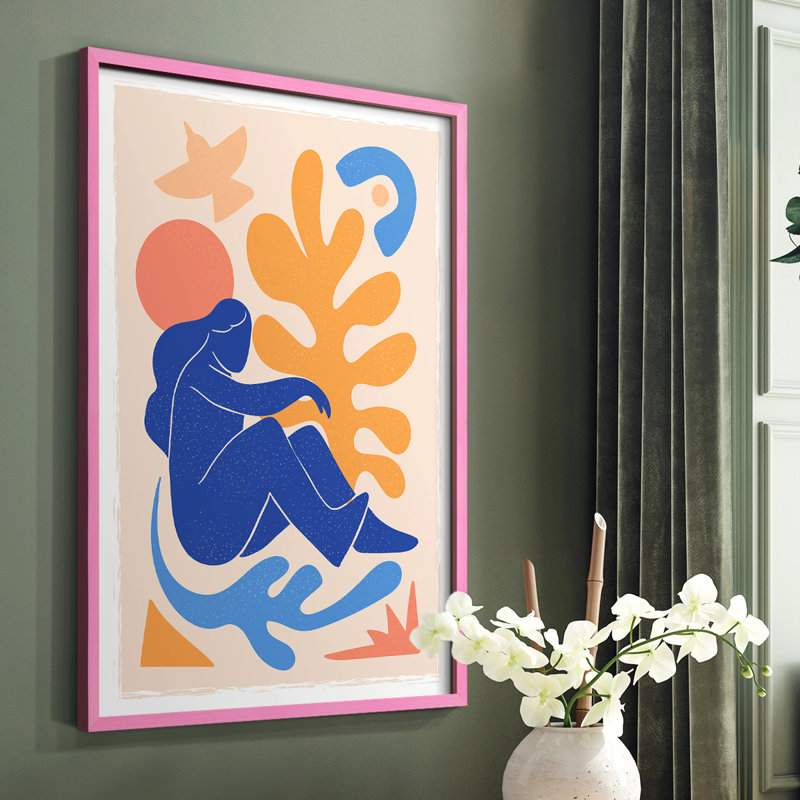 Matisse CECLXII, reproduction encadrée - bois massif, Rose, H 10 po x l 8 po