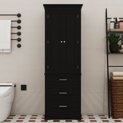 Imposante armoire de rangement avec trois tiroirs et tablettes réglables