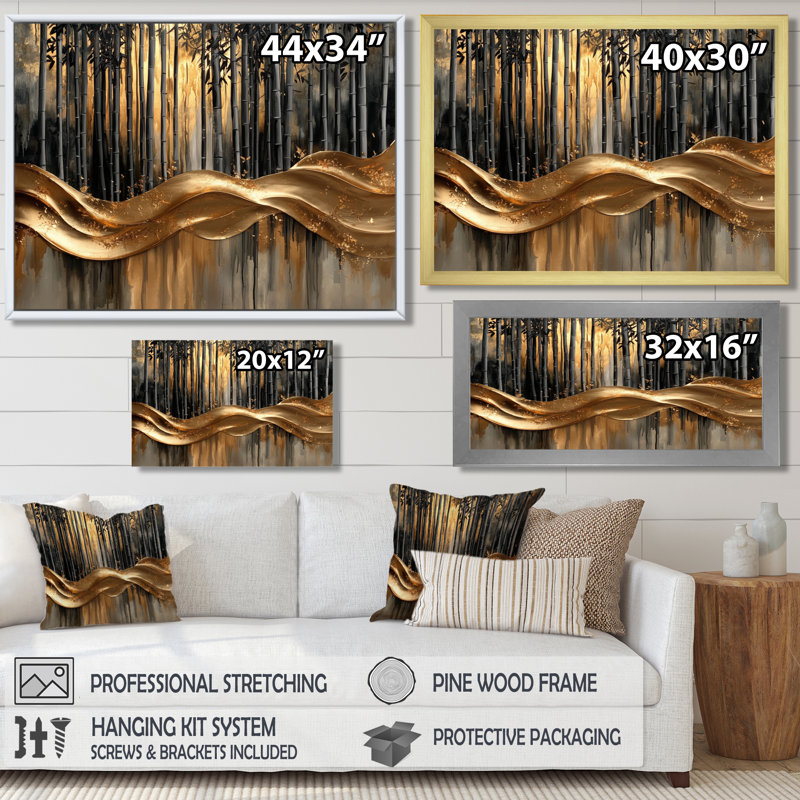 Oddny - Floral Large Wall Art, Impression d'un seul cadre photo, Black, 30" H x 40 W