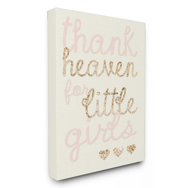 «Thank Heaven For Little Girls Sequin», art sur toile surdimensionné, H 20 po x l 16 po, Toile tendue