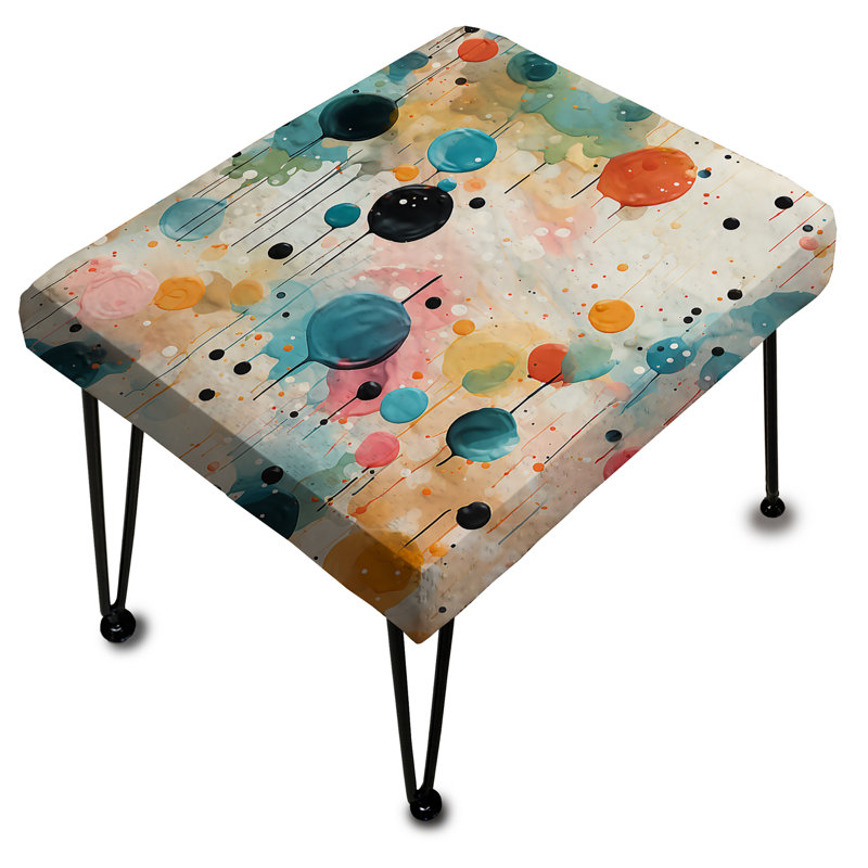 Motif de danse multicolore à pois III - Repose-pieds rectangulaire à pois