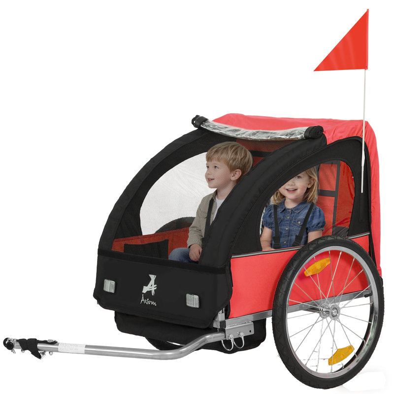 Remorque pour enfants 2 places, rouge