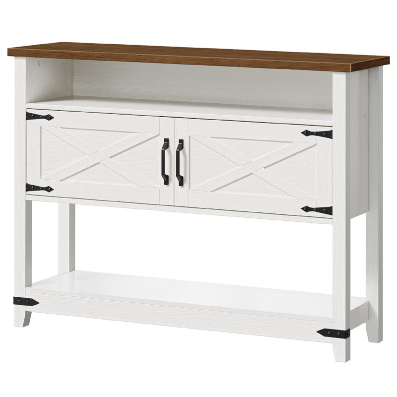 Chaseburg Console Table Farmhouse Entryway Table with 2 Cabinets