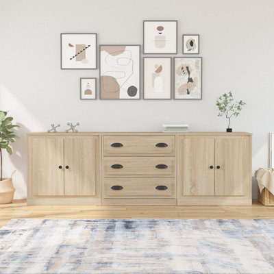Kerio Sideboards 3 pcs Engineered Wood