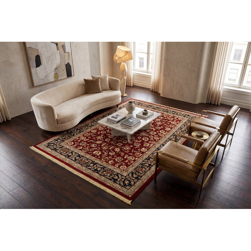Tapis en laine rouge fisher Cirro, Rectangle 7 pi 10 po x 11 pi 2 po