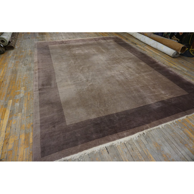 Rectangle Chinese Ivory Antique - Art Deco Knotted Wool Room Size 1920s Rug