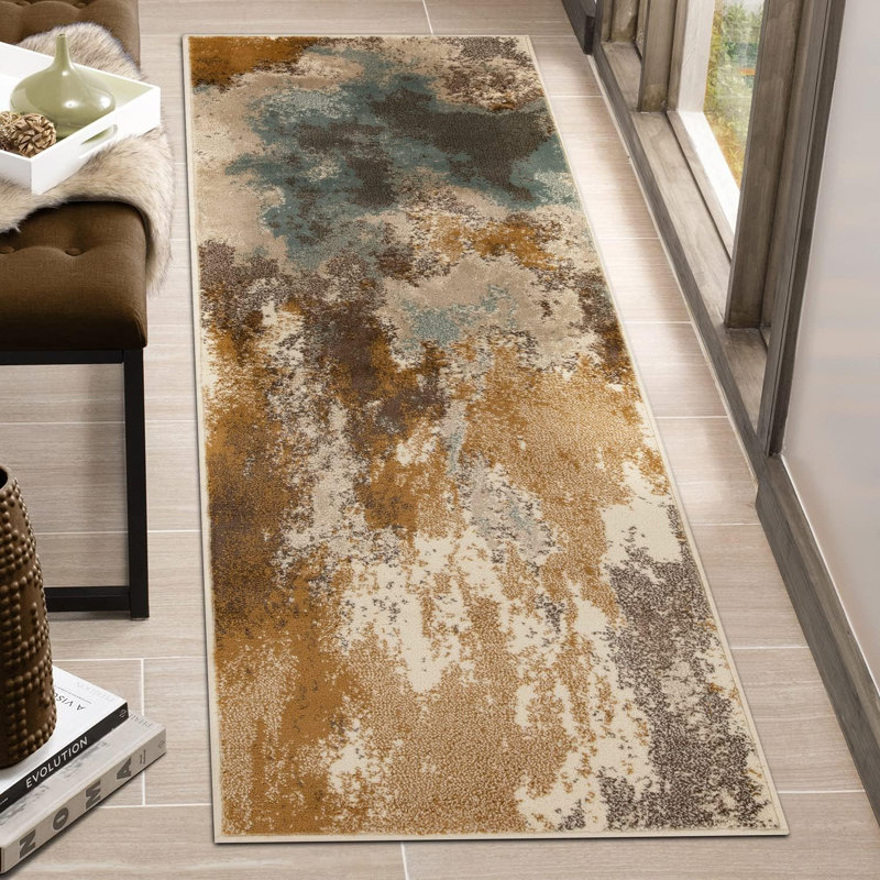 Tapis d'intérieur moderne 100% polypropylène Onyx, Tapis de couloir 2 pi 7 po x 8 pi