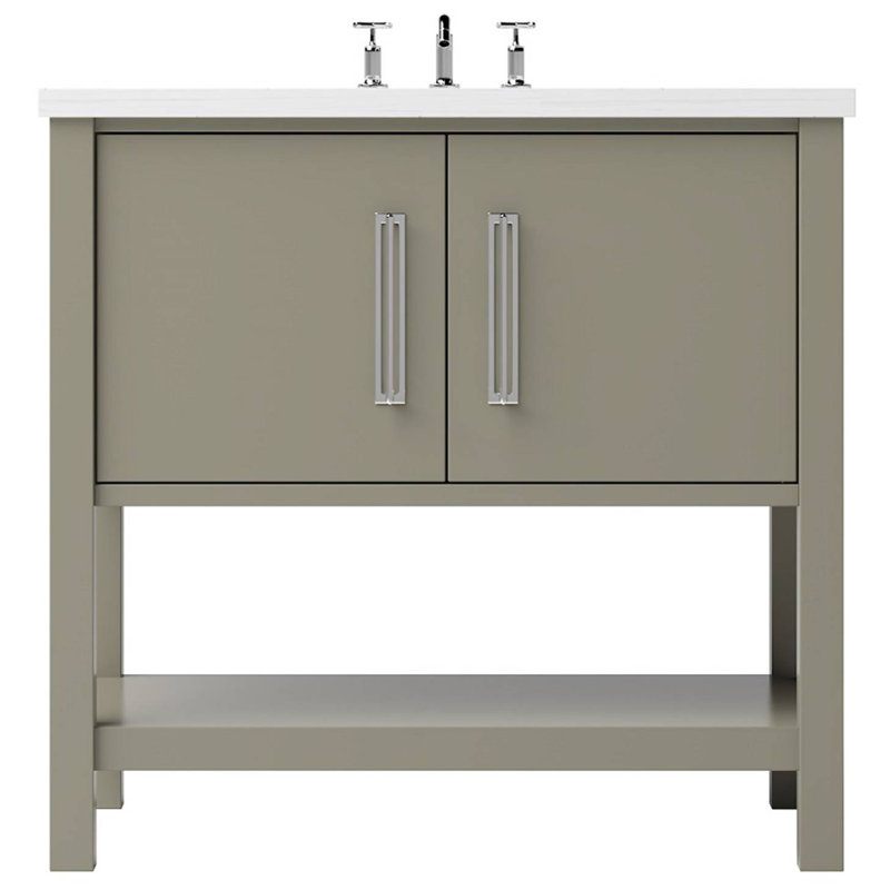 Kiawah Single Bath Vanity, 30", French Olive, Polished Chrome
