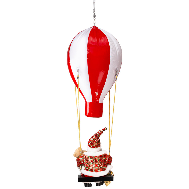 Lighted And Musical Santa Claus Hot Air Balloon Christmas Decoration - 43.5"