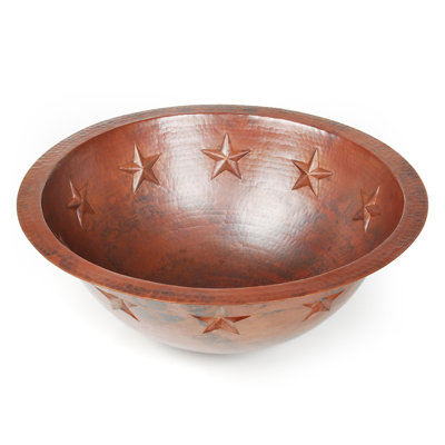 D'Vontz Copper Bathroom Sinks 17'' Metal Circular Bathroom Sink