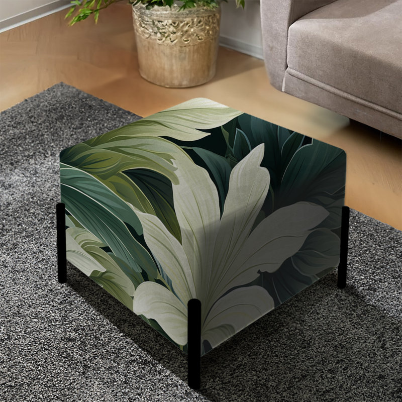 Motif tropical feuillu - repose-pieds carré tropical