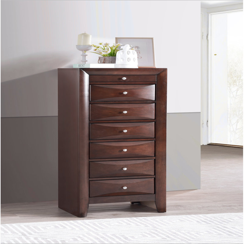 Commode pour femme 7 tiroirs Marilla G1525-LC, Cappuccino