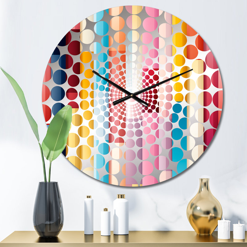 Horloge murale rayée Vibrant Serenity, Petit