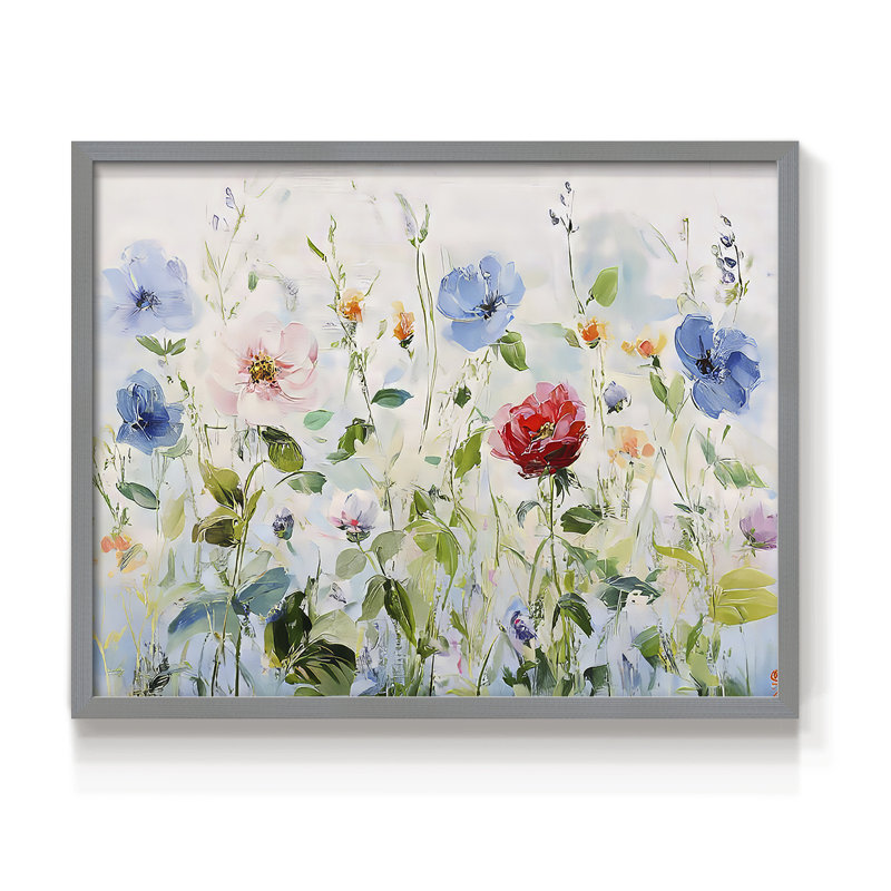 Série florale XXIX, impression encadrée, H 8 po x l 10 po, Gris