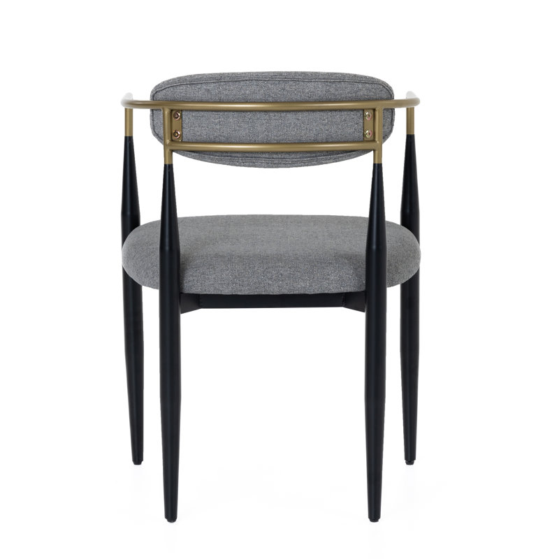 Ayliana Fabric Arm Chair Dining Chair, Medium Gray