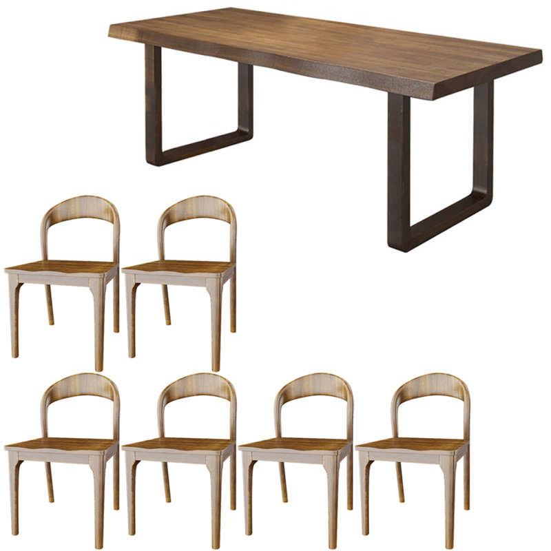 Modern simple solid wood dining table set.., 29.5"H x 70.8"L x 31.4"W