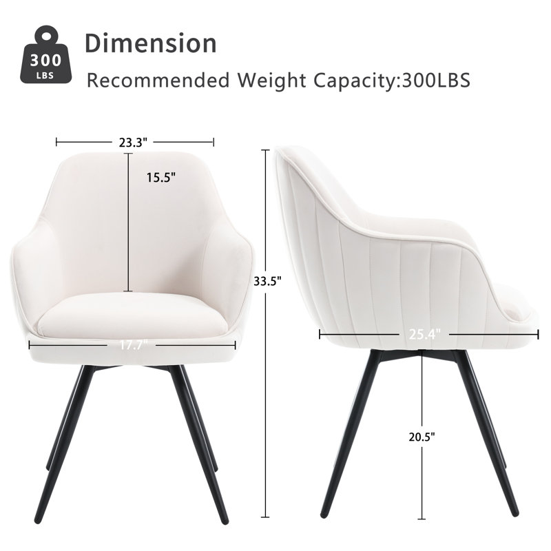 Prodell Velvet Swivel Accent Chair, White