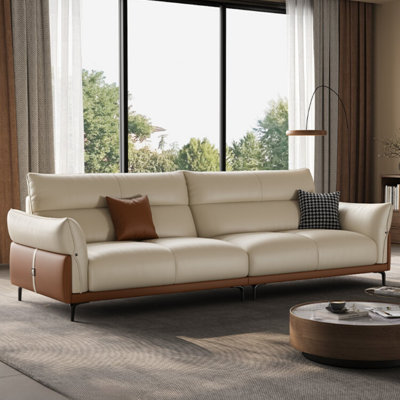 Modern Minimalist Apricot White Living Room Sofa