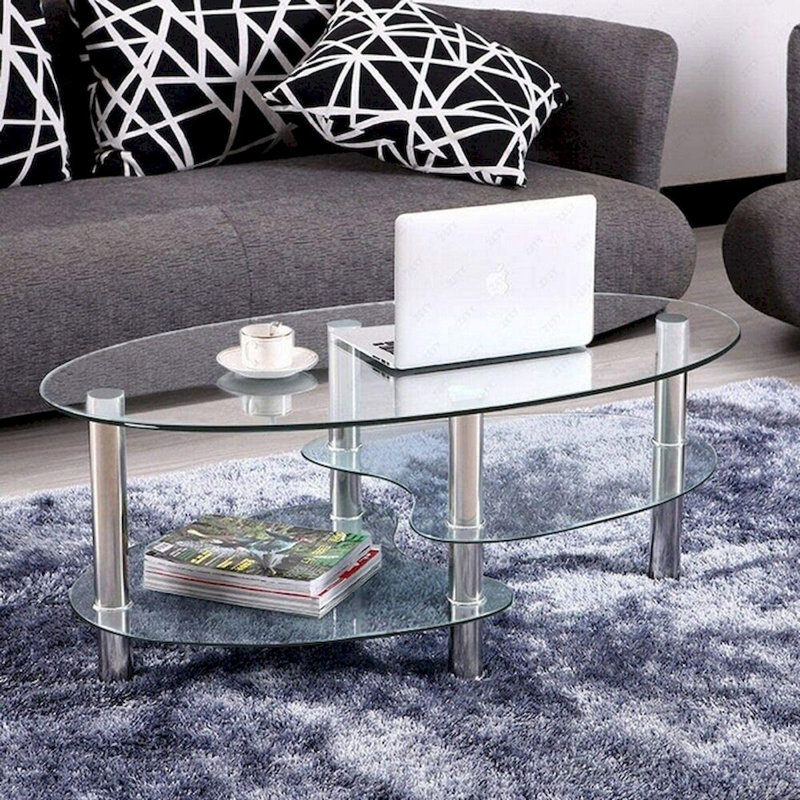 Basti Coffee Table, Clear, Glass