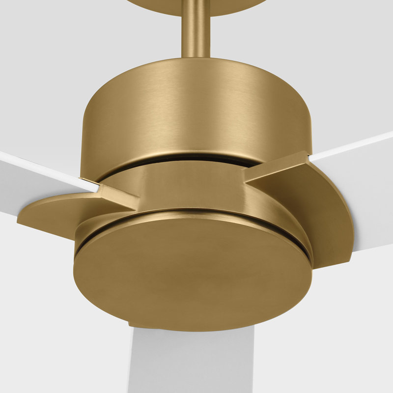 Rozzen Downrod Ceiling Fan, Matte White, 52", Burnished White