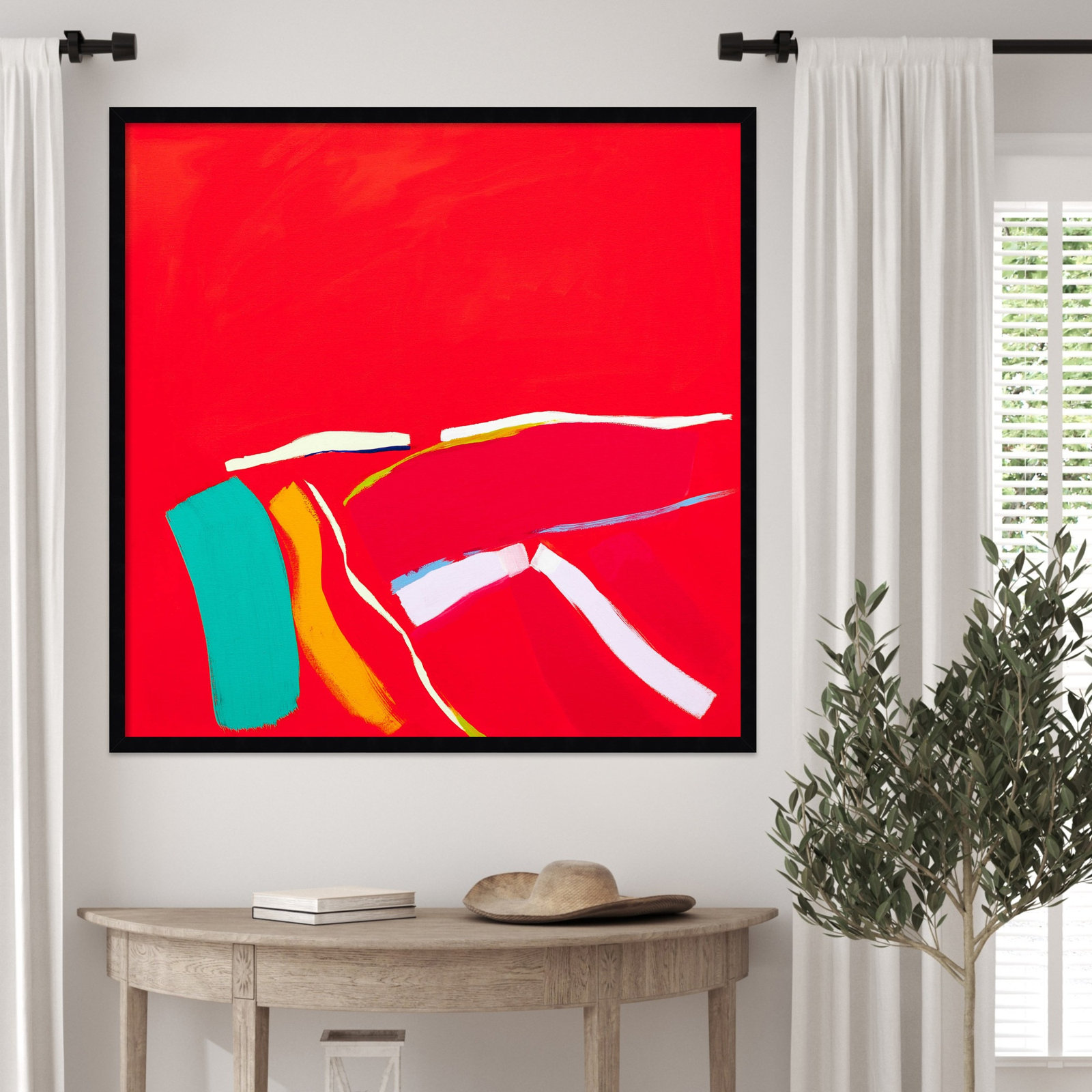 Passion Print by Angie Kenber, 33" H x 34" W, Black