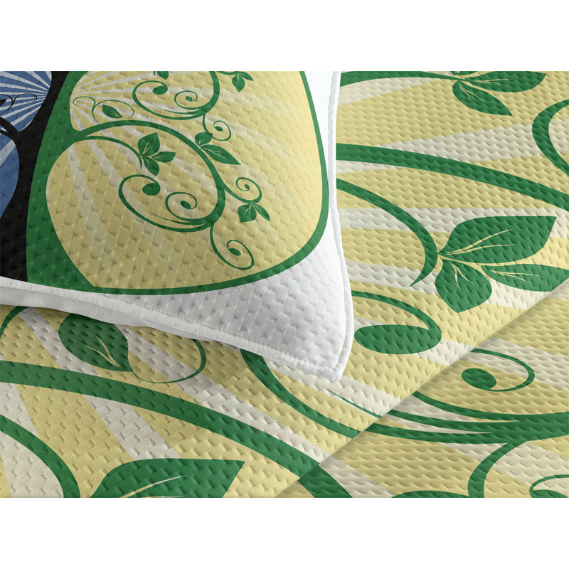 Hypnotic Farmhouse / Country Polyester Coverlet, King Bedspread + 2 Shams
