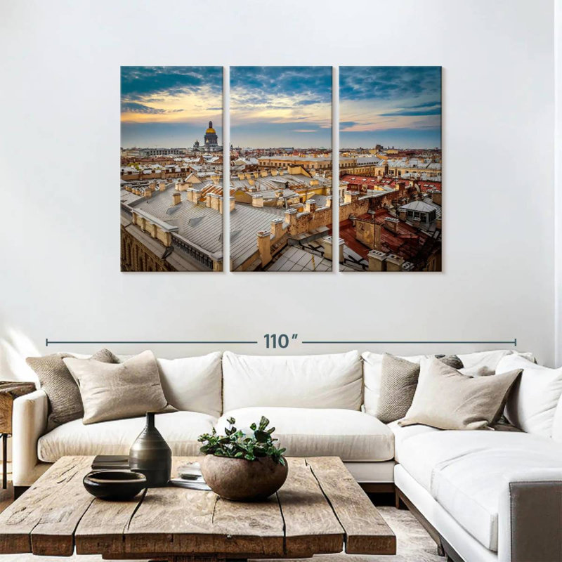 Hannes, St. Pétersbourg, coucher de soleil, H 48 po x l 74 po