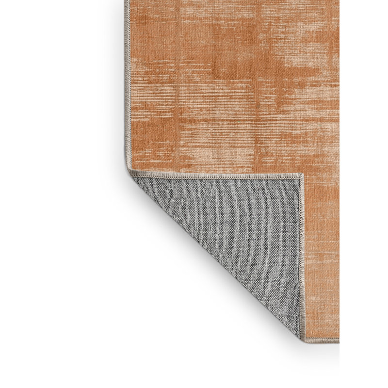 Machine Washable Abstract Brown Area Rug, Rectangle 2' x 3'
