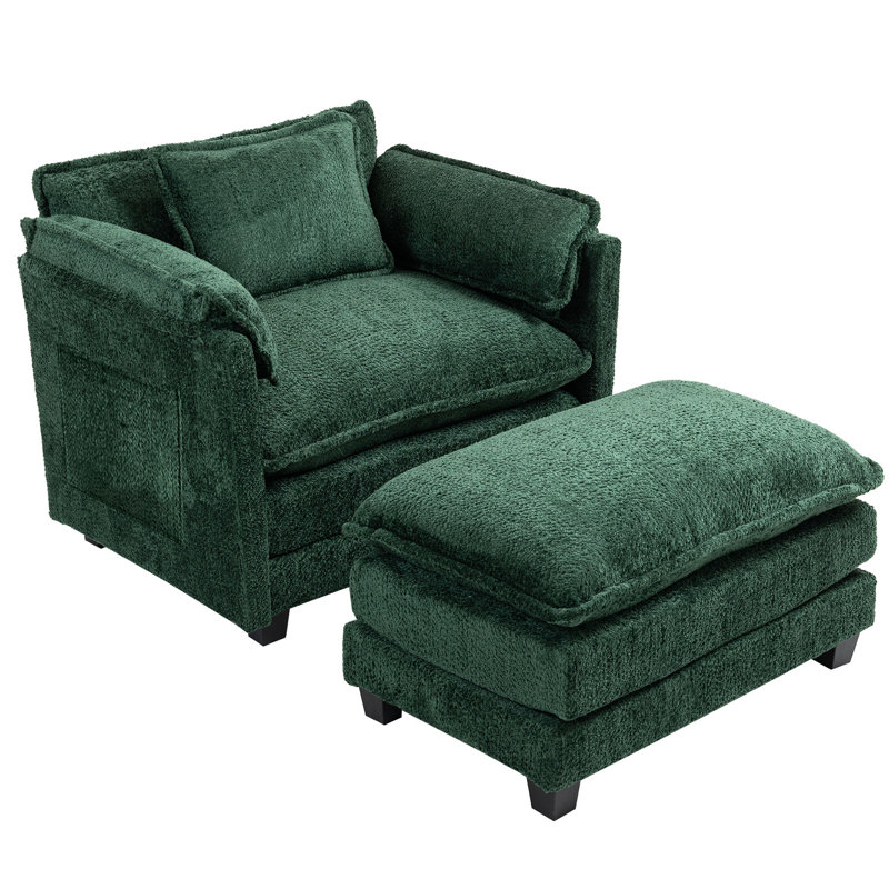 Canapé surdimensionné de 55,32 x 39,76 po pour l'intérieur, Vert foncé