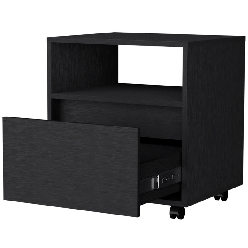Table de chevet 1 chambre avec finition lisse et noire en mobilité fonctionnelle pour, Noir