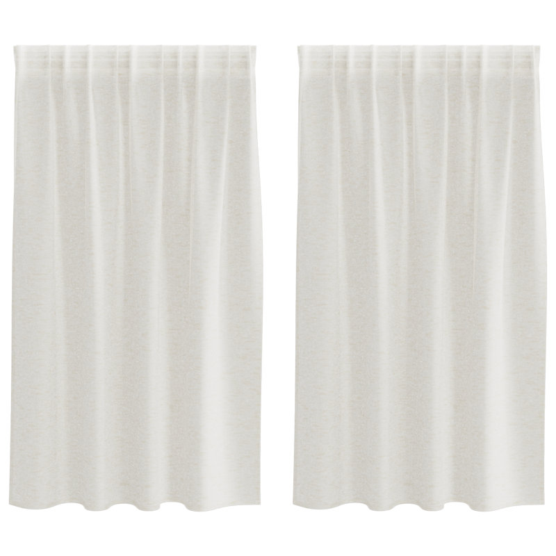 Suzzy Semi Sheer Curtain Pair, 140cm Width x 140cm Drop, Cream