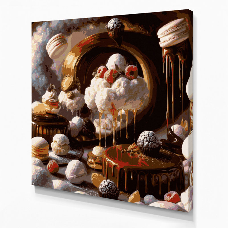 Art mural sur toile Desserts, H 8 po x l 8 po