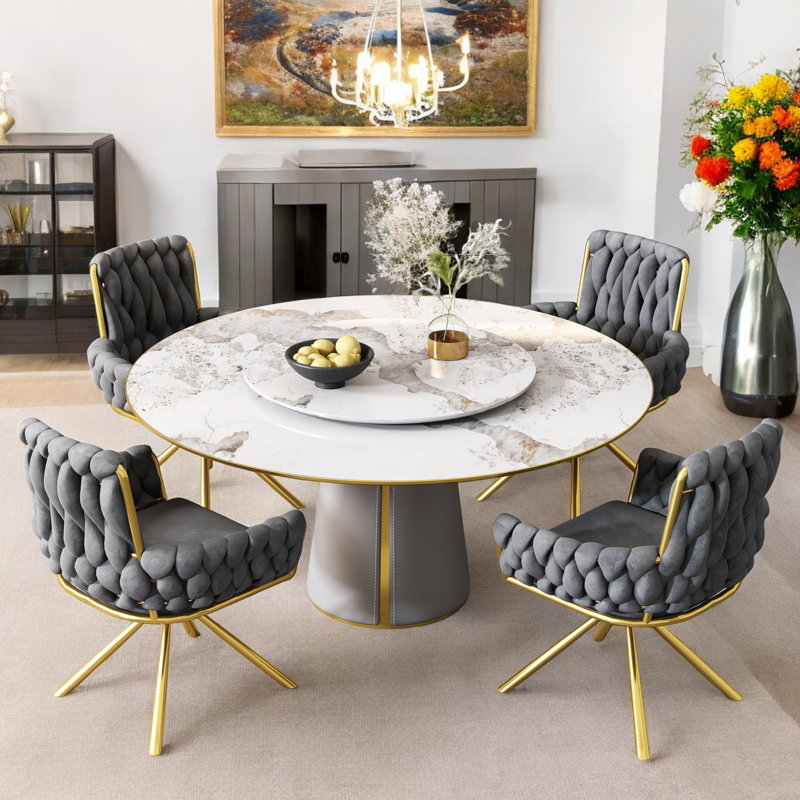 Helmville Tufted Velvet Metal Armchair (1Pcs), Grey, 6