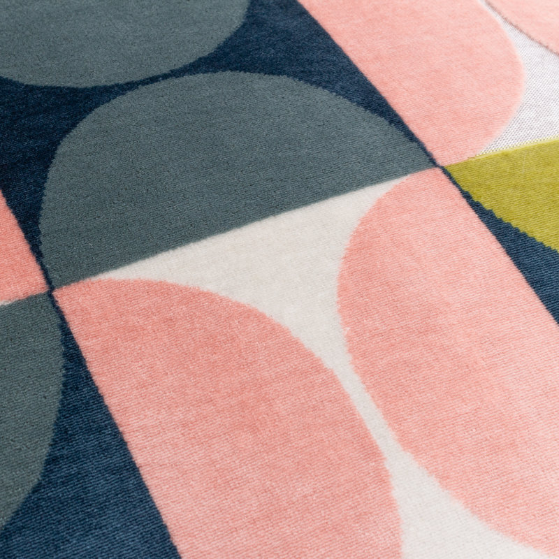 Bardot Geometric Square Throw Cushion, Pink/Green