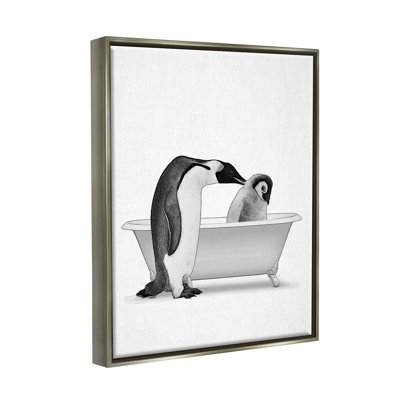 " Penguin & Chick Bathroom Tub " by Annalisa Latella