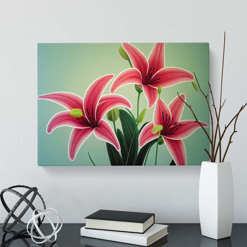 Delicious Lily Flowers - Wrapped Canvas, 50cm H x 76cm W x 3cm D