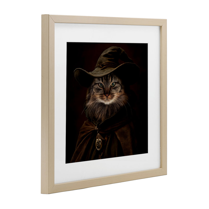 «Whiskered Wizardry Cat», reproduction encadrée sous verre, conception de Kelley Parker, H 16 po x l 16 po