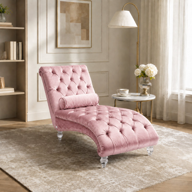 Méridienne Jenille, Velours rose