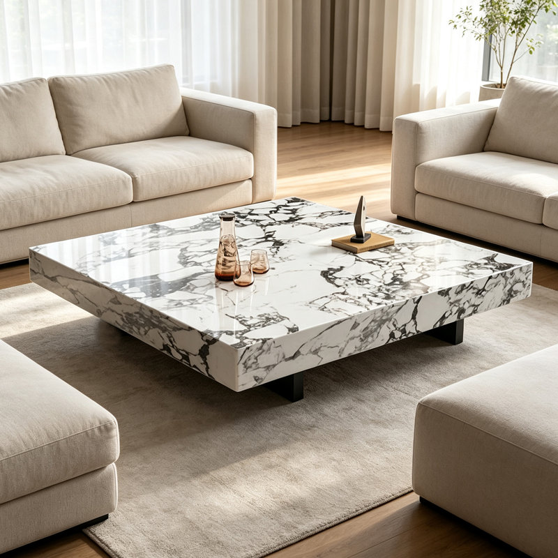 Cueva, 11.81" H x 39.37" W x 39.37" D, White/Black/Grey