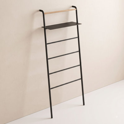 Leaning Blanket Ladder with Shelf