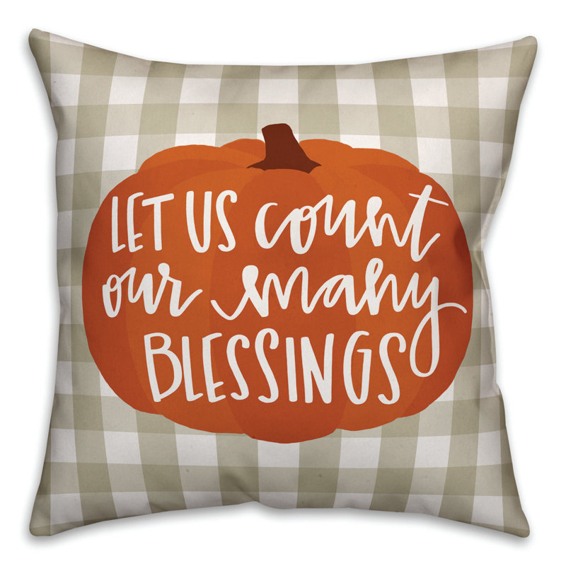  Housse et insert d'oreiller carré Count Our Many Blessings