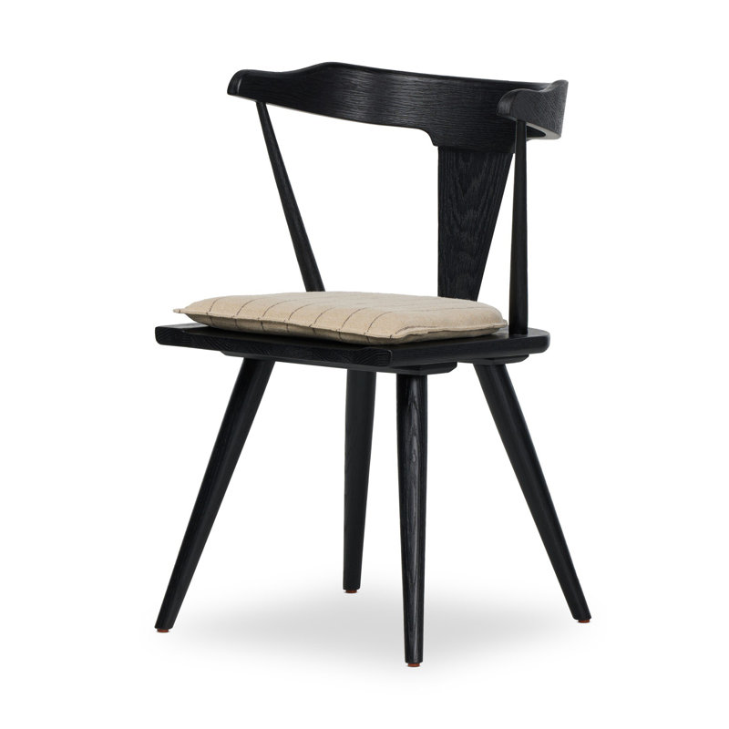 Ripley Dining Chair with Cushion, Black Oak, Lavon Flint