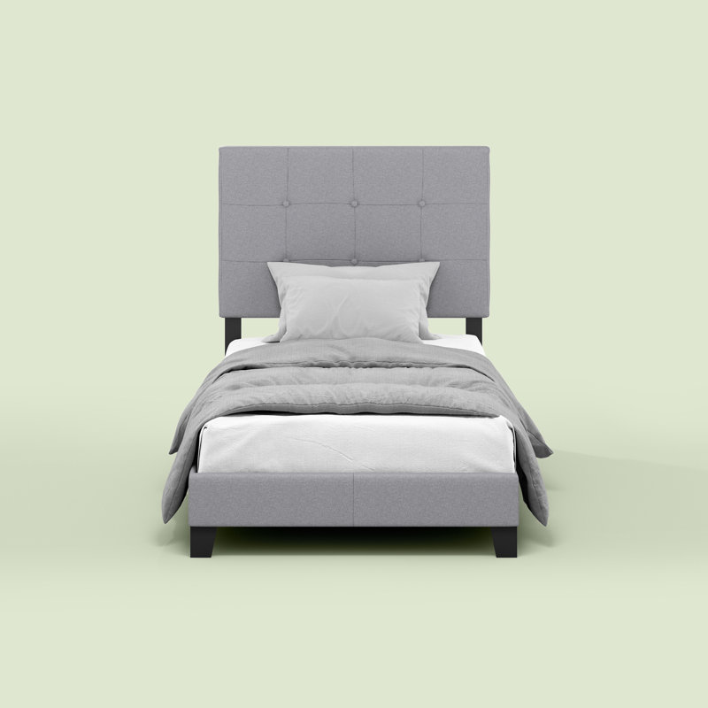 Magin Upholstered Platform Bed, Twin XL, Gray