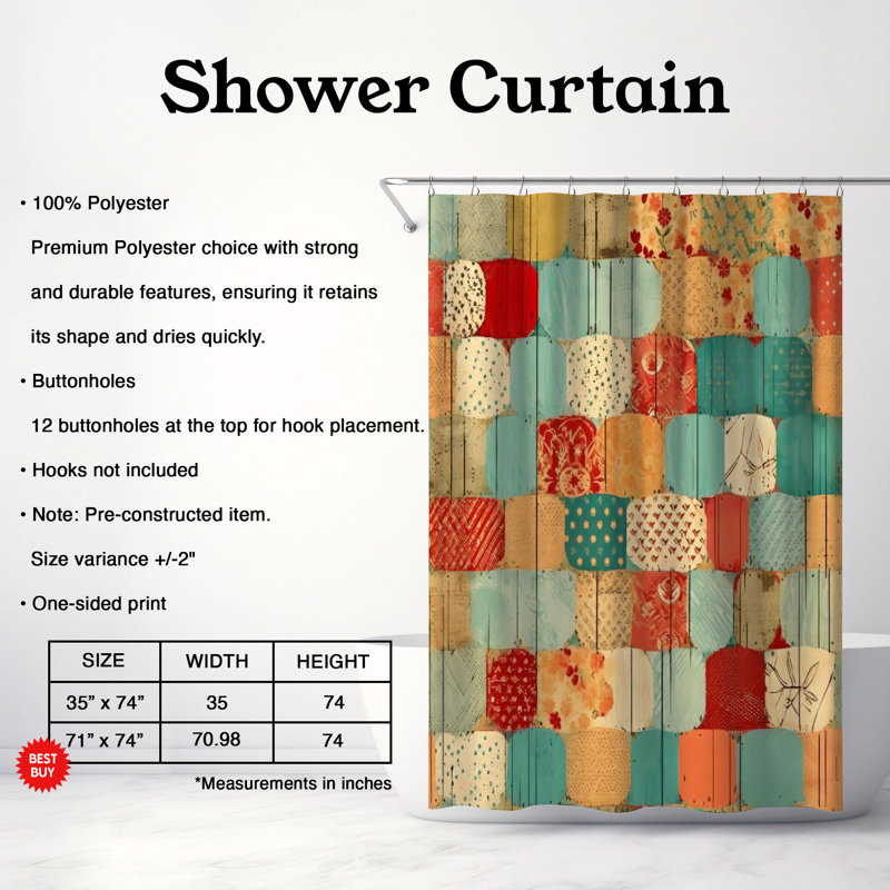 Nostalgic Blossom - Rideau de douche Premium, H 74 po x l 71 po